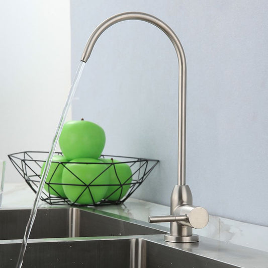 Contemporary Style Faucet Stainless Steel Single Handle High Arc Faucet for Kitchen Clearhalo 'Home Improvement' 'home_improvement' 'home_improvement_kitchen_faucets' 'Kitchen Faucets' 'Kitchen Remodel & Kitchen Fixtures' 'Kitchen Sinks & Faucet Components' 'kitchen_faucets' 1200x1200_823bd52c-f616-41ec-8376-067701fd16c7