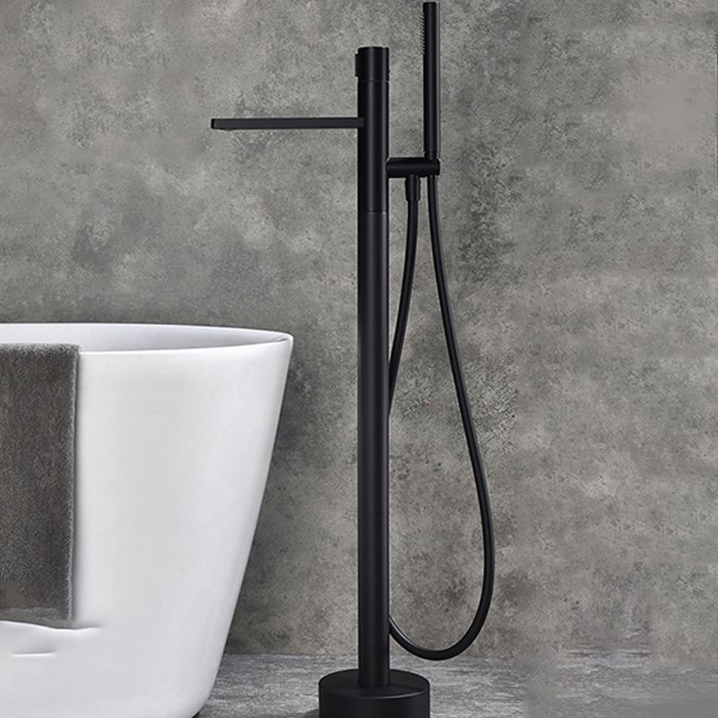 Contemporary Bathroom Faucet Floor Mounted Copper One Handle Fixed Freestanding Faucet Clearhalo 'Bathroom Remodel & Bathroom Fixtures' 'Bathtub Faucets' 'bathtub_faucets' 'Home Improvement' 'home_improvement' 'home_improvement_bathtub_faucets' 1200x1200_8258fa45-b065-4094-9d99-5106dba51089