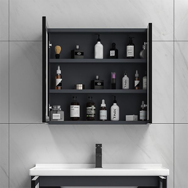 Rectangular Single Bathroom Vanity Modern Dark Gray Metal Base Vanity Set Clearhalo 'Bathroom Remodel & Bathroom Fixtures' 'Bathroom Vanities' 'bathroom_vanities' 'Home Improvement' 'home_improvement' 'home_improvement_bathroom_vanities' 1200x1200_82725e1a-fa08-4bcd-83a2-9bd70c0ae648