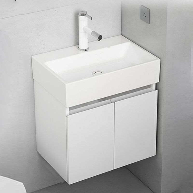Modern Metal Bathroom Vanity Solid Color Wall Mount Vanity Cabinet in White Clearhalo 'Bathroom Remodel & Bathroom Fixtures' 'Bathroom Vanities' 'bathroom_vanities' 'Home Improvement' 'home_improvement' 'home_improvement_bathroom_vanities' 1200x1200_828e3390-a49b-4098-b563-e8e83dc6ed0f