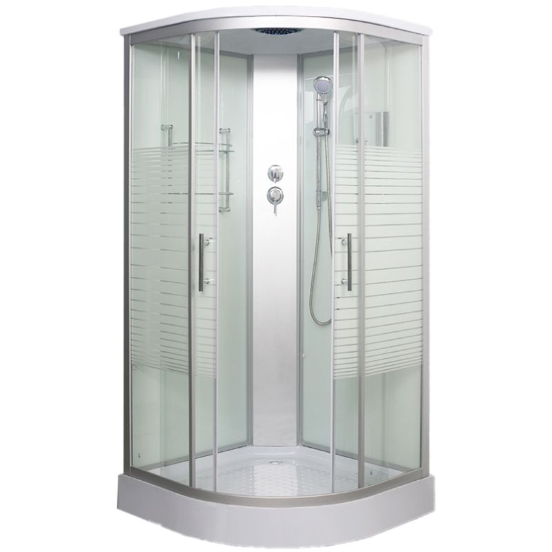 Round Shower Enclosure Double Sliding Door Shower Room with Shower Head Clearhalo 'Bathroom Remodel & Bathroom Fixtures' 'Home Improvement' 'home_improvement' 'home_improvement_shower_stalls_enclosures' 'Shower Stalls & Enclosures' 'shower_stalls_enclosures' 'Showers & Bathtubs' 1200x1200_82b3e512-0a10-424d-88ba-44c62751e815
