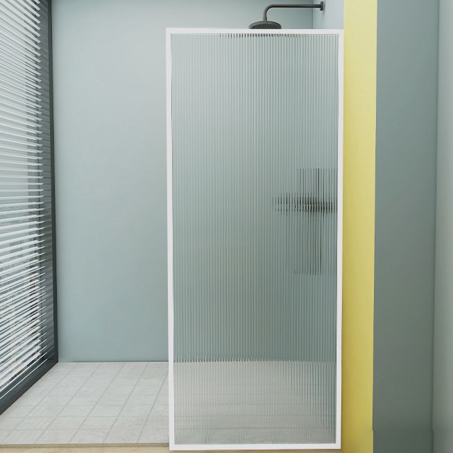 Fixed Semi Partition Shower Screen Black Full Frame Tempered Glass Shower Door Clearhalo 'Bathroom Remodel & Bathroom Fixtures' 'Home Improvement' 'home_improvement' 'home_improvement_shower_tub_doors' 'Shower and Tub Doors' 'shower_tub_doors' 'Showers & Bathtubs' 1200x1200_82b81cf6-f62a-437a-a94d-b9ce071d1fb9