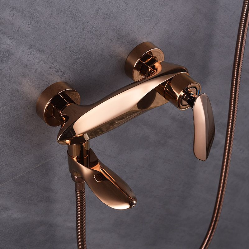 Wall Mounted Modern Round Metal Shower Brass Shower Head Shower Faucet Clearhalo 'Bathroom Remodel & Bathroom Fixtures' 'Bathtub Faucets' 'bathtub_faucets' 'Home Improvement' 'home_improvement' 'home_improvement_bathtub_faucets' 1200x1200_82b897ef-d4b6-4f0a-9601-b16d51f01498