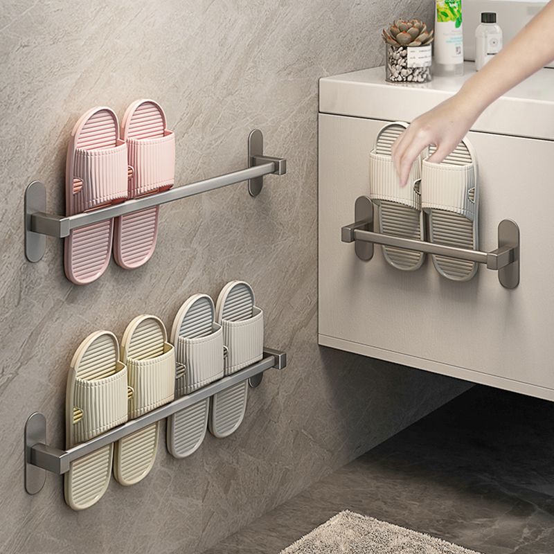 Grey Bathroom Accessory Set Modern 1/2 - Piece Bath Shelf Anti-rust Clearhalo 'Bathroom Hardware Sets' 'Bathroom Hardware' 'Bathroom Remodel & Bathroom Fixtures' 'bathroom_hardware_sets' 'Home Improvement' 'home_improvement' 'home_improvement_bathroom_hardware_sets' 1200x1200_82ba0c48-82d2-4604-addd-ead5c23986b9