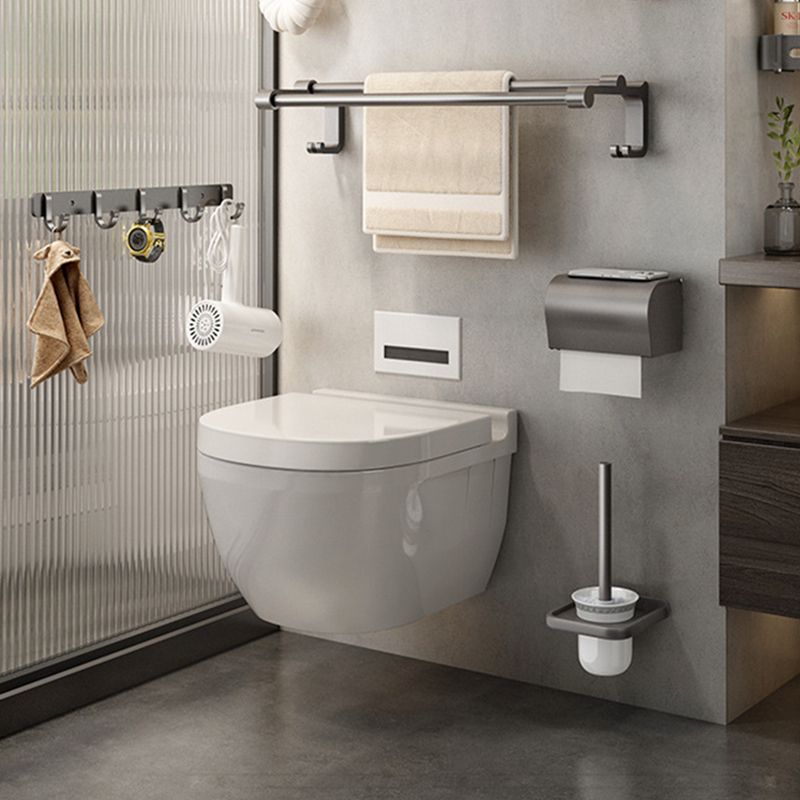 Gray Contemporary Bathroom Accessory Set Bath Shelf/Towel Bar & Robe Hooks Included Clearhalo 'Bathroom Hardware Sets' 'Bathroom Hardware' 'Bathroom Remodel & Bathroom Fixtures' 'bathroom_hardware_sets' 'Home Improvement' 'home_improvement' 'home_improvement_bathroom_hardware_sets' 1200x1200_82cea0e7-032b-4a61-ad04-b14d18e964b2