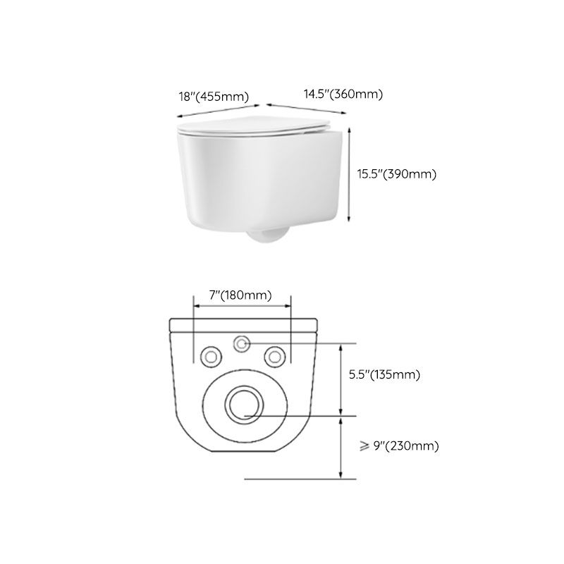 Modern Toilet Bowl Wall Mount Porcelain All-In-One Flush Toilet Clearhalo 'Bathroom Remodel & Bathroom Fixtures' 'Home Improvement' 'home_improvement' 'home_improvement_toilets' 'Toilets & Bidets' 'Toilets' 1200x1200_82d6255c-4897-406e-abb3-d04175dc357c