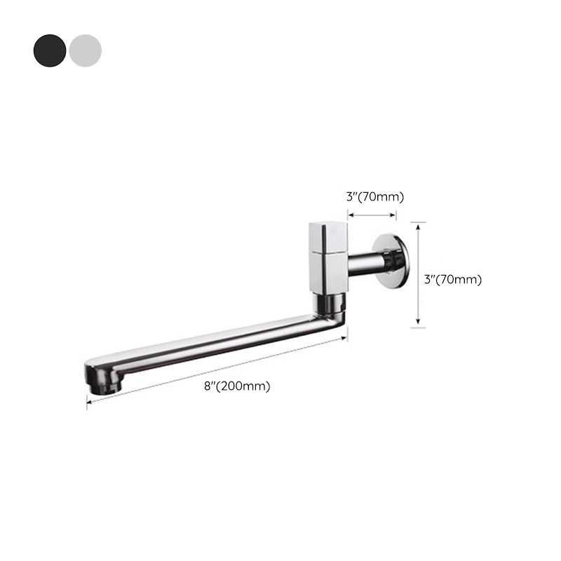 Contemporary Wall Mounted Bathroom Faucet Knob Handle Low Arc Rotatable Solid Brass Faucet Clearhalo 'Bathroom Remodel & Bathroom Fixtures' 'Bathroom Sink Faucets' 'Bathroom Sinks & Faucet Components' 'bathroom_sink_faucets' 'Home Improvement' 'home_improvement' 'home_improvement_bathroom_sink_faucets' 1200x1200_82d6e173-5101-408b-a561-74ac09a0717d
