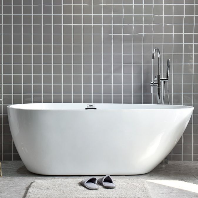 Modern Antique Finish Bathtub Soaking Back to Wall Oval Bath Tub Clearhalo 'Bathroom Remodel & Bathroom Fixtures' 'Bathtubs' 'Home Improvement' 'home_improvement' 'home_improvement_bathtubs' 'Showers & Bathtubs' 1200x1200_8306fc61-34ae-4c40-86dd-1f4f757c19d9