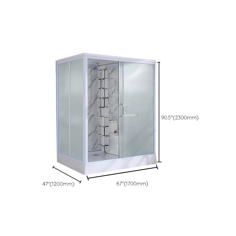 Contemporary Shower Stall Clear Framed Single Sliding Shower Stall with Ceiling Clearhalo 'Bathroom Remodel & Bathroom Fixtures' 'Home Improvement' 'home_improvement' 'home_improvement_shower_stalls_enclosures' 'Shower Stalls & Enclosures' 'shower_stalls_enclosures' 'Showers & Bathtubs' 1200x1200_8312cc70-4fed-41af-8362-8aa95954c6bf