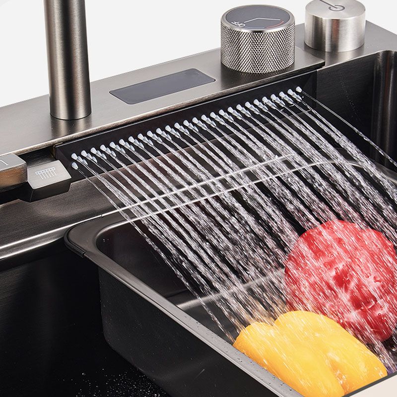 Single Bowl Kitchen Sink Stainless Steel Kitchen Sink with Cutting-Board Clearhalo 'Home Improvement' 'home_improvement' 'home_improvement_kitchen_sinks' 'Kitchen Remodel & Kitchen Fixtures' 'Kitchen Sinks & Faucet Components' 'Kitchen Sinks' 'kitchen_sinks' 1200x1200_83234623-4c2d-43fa-b865-61a30c763f7e