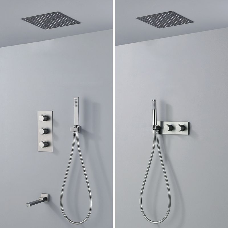 Modern Shower System Ceiling Mounted Square Dual Shower Head Shower Set Clearhalo 'Bathroom Remodel & Bathroom Fixtures' 'Home Improvement' 'home_improvement' 'home_improvement_shower_faucets' 'Shower Faucets & Systems' 'shower_faucets' 'Showers & Bathtubs Plumbing' 'Showers & Bathtubs' 1200x1200_832e1ca0-2b8f-4e0b-b194-5507c7791e3a