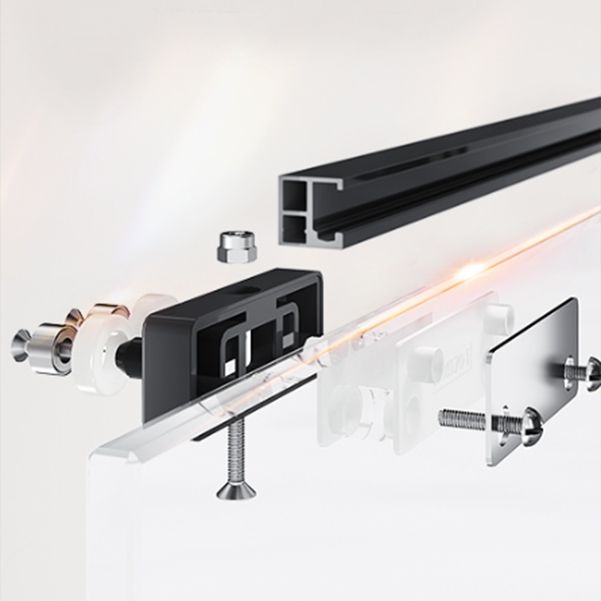 Black and Silver Shower Bath Door Framed Double Sliding Shower Bath Door Clearhalo 'Bathroom Remodel & Bathroom Fixtures' 'Home Improvement' 'home_improvement' 'home_improvement_shower_tub_doors' 'Shower and Tub Doors' 'shower_tub_doors' 'Showers & Bathtubs' 1200x1200_833a5600-508d-45e2-9e78-0a2b1546df43