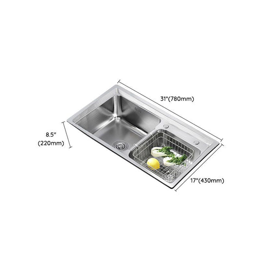 Stainless Steel Kitchen Sink Double Basin Sink with Drain Assembly Clearhalo 'Home Improvement' 'home_improvement' 'home_improvement_kitchen_sinks' 'Kitchen Remodel & Kitchen Fixtures' 'Kitchen Sinks & Faucet Components' 'Kitchen Sinks' 'kitchen_sinks' 1200x1200_8346d7b6-0cb8-4afc-a868-6820aa222b93