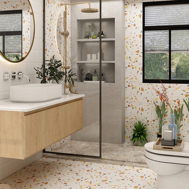 Modern Style Waterproof Floor Tile Straight Edge Square Terrazzo Effect Floor Tile Clearhalo 'Floor Tiles & Wall Tiles' 'floor_tiles_wall_tiles' 'Flooring 'Home Improvement' 'home_improvement' 'home_improvement_floor_tiles_wall_tiles' Walls and Ceiling' 1200x1200_834af9a4-b825-4365-9c79-a3ae7f1d896e