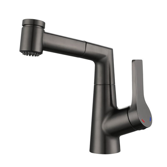 Modern Pull-out Faucet Single Lever Handle Faucet for Bathroom Clearhalo 'Bathroom Remodel & Bathroom Fixtures' 'Bathroom Sink Faucets' 'Bathroom Sinks & Faucet Components' 'bathroom_sink_faucets' 'Home Improvement' 'home_improvement' 'home_improvement_bathroom_sink_faucets' 1200x1200_8354f2bd-02ce-4535-8b5f-14b88d3f377c