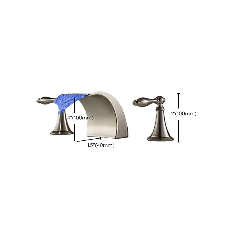 Double Handle Widespread Bathroom Faucet Modern LED Lavatory Faucet Clearhalo 'Bathroom Remodel & Bathroom Fixtures' 'Bathroom Sink Faucets' 'Bathroom Sinks & Faucet Components' 'bathroom_sink_faucets' 'Home Improvement' 'home_improvement' 'home_improvement_bathroom_sink_faucets' 1200x1200_835c4a6e-4e3d-49cc-9f4b-63d2f8e2516a