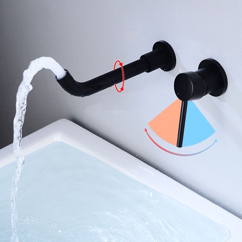 Wall Mounted Metal Tub Filler One Handle Rotatable Tub Faucet Trim Clearhalo 'Bathroom Remodel & Bathroom Fixtures' 'Bathtub Faucets' 'bathtub_faucets' 'Home Improvement' 'home_improvement' 'home_improvement_bathtub_faucets' 1200x1200_835dbefd-50e7-451d-ba25-95ac8b40818f