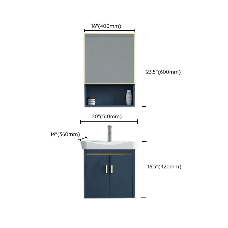 Modern Wall-mounted Bathroom Vanity Cabinet with Soft Close Door Clearhalo 'Bathroom Remodel & Bathroom Fixtures' 'Bathroom Vanities' 'bathroom_vanities' 'Home Improvement' 'home_improvement' 'home_improvement_bathroom_vanities' 1200x1200_837185ea-806c-4d04-b329-b42b0c746d46