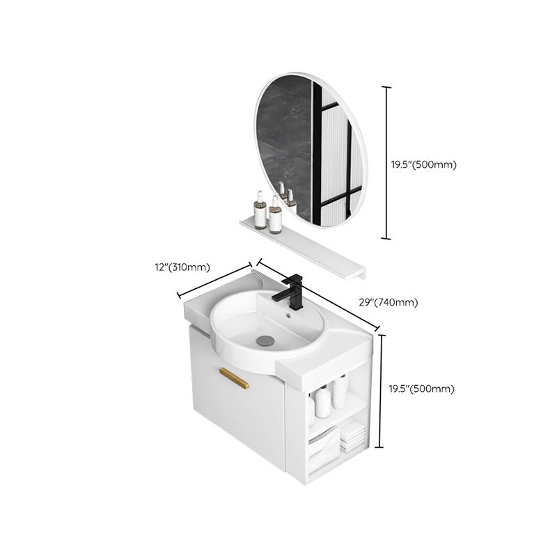 Modern Single Sink Vanity Set Wall Mount White Ceramic Vanity Clearhalo 'Bathroom Remodel & Bathroom Fixtures' 'Bathroom Vanities' 'bathroom_vanities' 'Home Improvement' 'home_improvement' 'home_improvement_bathroom_vanities' 1200x1200_83725c54-2981-4662-9dd2-deea6844aa42