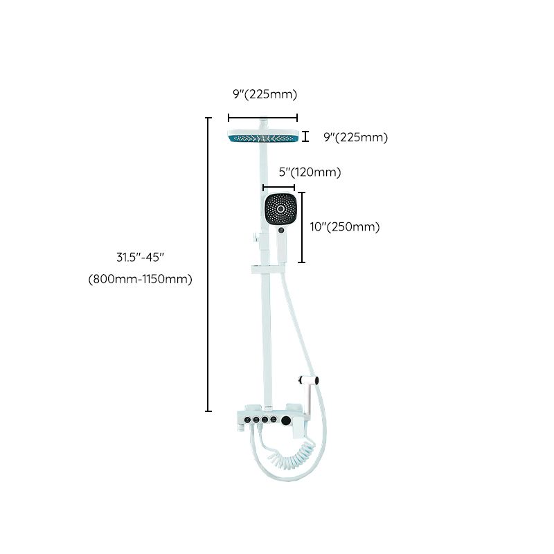 Modern Shower System Wall Mounted Rectangle Shower System with Hand Shower Clearhalo 'Bathroom Remodel & Bathroom Fixtures' 'Home Improvement' 'home_improvement' 'home_improvement_shower_faucets' 'Shower Faucets & Systems' 'shower_faucets' 'Showers & Bathtubs Plumbing' 'Showers & Bathtubs' 1200x1200_8377160e-bebd-41d6-8f8c-f98255d338fe