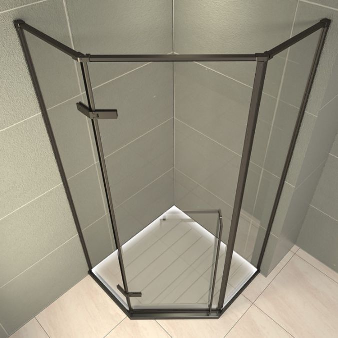 Framed Tempered Shower Doors Hinged Tempered Shower Bath Door Clearhalo 'Bathroom Remodel & Bathroom Fixtures' 'Home Improvement' 'home_improvement' 'home_improvement_shower_tub_doors' 'Shower and Tub Doors' 'shower_tub_doors' 'Showers & Bathtubs' 1200x1200_837b1ef2-fccd-4783-b241-4114afaf1a65