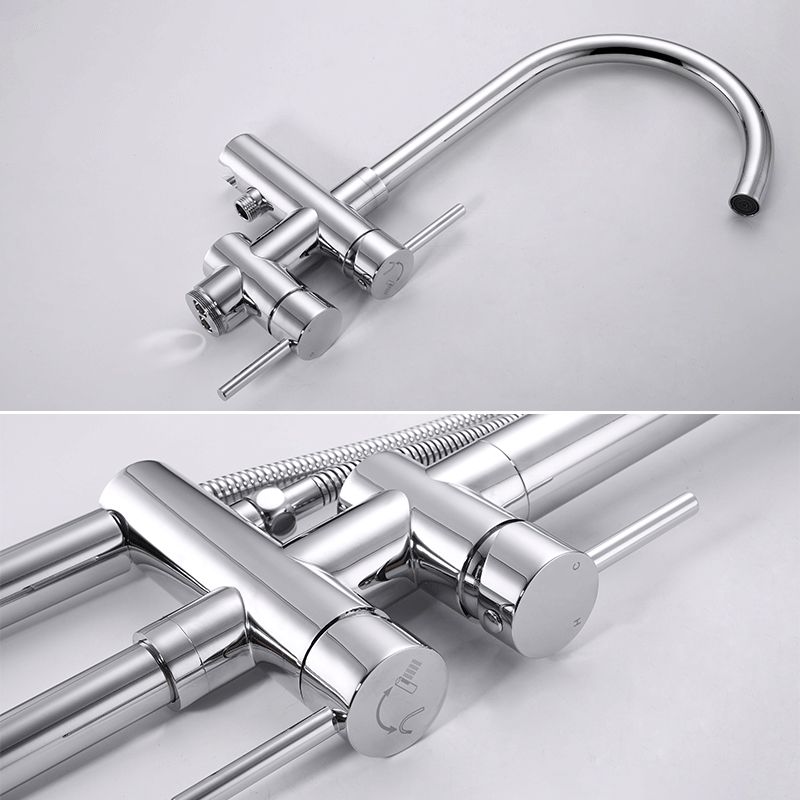 Floor Mounted Metal Freestanding Tub Filler Single Handle Freestanding Faucet Clearhalo 'Bathroom Remodel & Bathroom Fixtures' 'Bathtub Faucets' 'bathtub_faucets' 'Home Improvement' 'home_improvement' 'home_improvement_bathtub_faucets' 1200x1200_83911593-0c51-4a59-a2ec-5b37e1db02fb