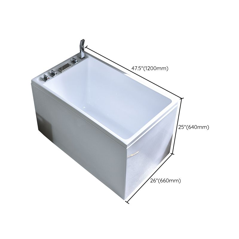 Modern Rectangular Center Bathtub Acrylic Freestanding White Bath Clearhalo 'Bathroom Remodel & Bathroom Fixtures' 'Bathtubs' 'Home Improvement' 'home_improvement' 'home_improvement_bathtubs' 'Showers & Bathtubs' 1200x1200_83966517-a994-41d8-b085-3899ecf6d5a3