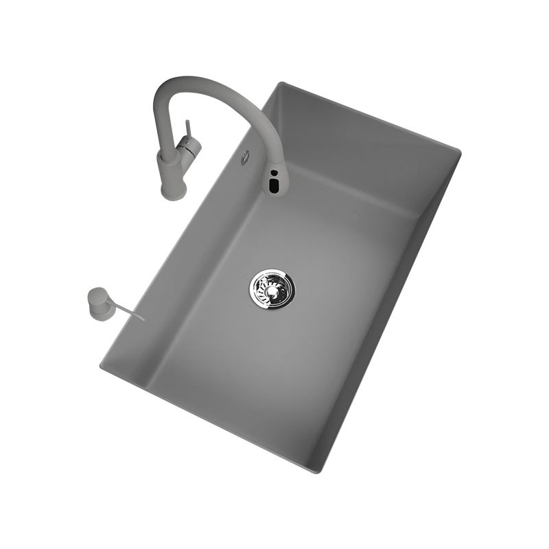 Modern Kitchen Sink Rectangular Grey Faucet Pull-out Anti-spill Sink Clearhalo 'Home Improvement' 'home_improvement' 'home_improvement_kitchen_sinks' 'Kitchen Remodel & Kitchen Fixtures' 'Kitchen Sinks & Faucet Components' 'Kitchen Sinks' 'kitchen_sinks' 1200x1200_839a44f9-4a84-44b9-bf92-195e45e2b7ba