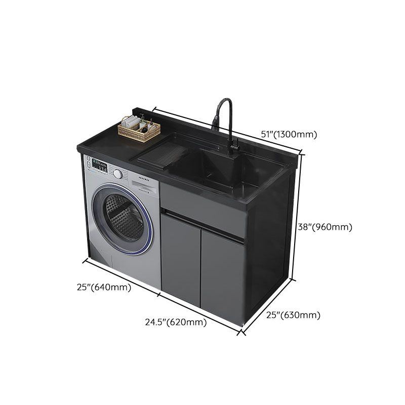 Metal Modern Freestanding Bathroom Vanity Set with Sink Faucet Clearhalo 'Bathroom Remodel & Bathroom Fixtures' 'Bathroom Vanities' 'bathroom_vanities' 'Home Improvement' 'home_improvement' 'home_improvement_bathroom_vanities' 1200x1200_83a5b98a-56f0-49aa-903a-96f090640db3