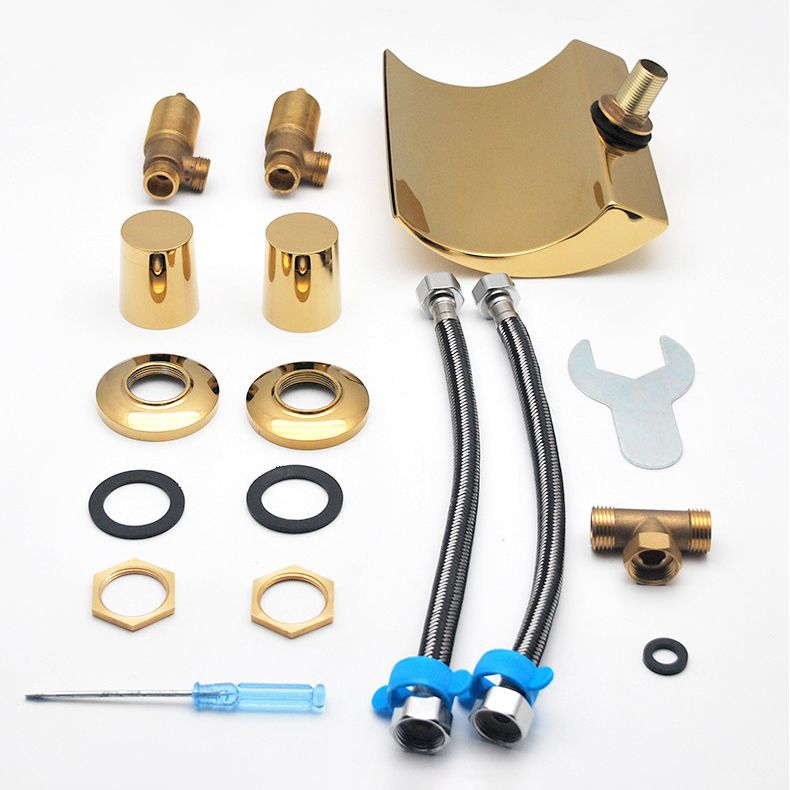 Contemporary Bath Faucet Trim Metal Deck Mounted Bath Faucet Trim Clearhalo 'Bathroom Remodel & Bathroom Fixtures' 'Bathtub Faucets' 'bathtub_faucets' 'Home Improvement' 'home_improvement' 'home_improvement_bathtub_faucets' 1200x1200_83b3af64-88ea-40c6-b4ca-8af42c407d78