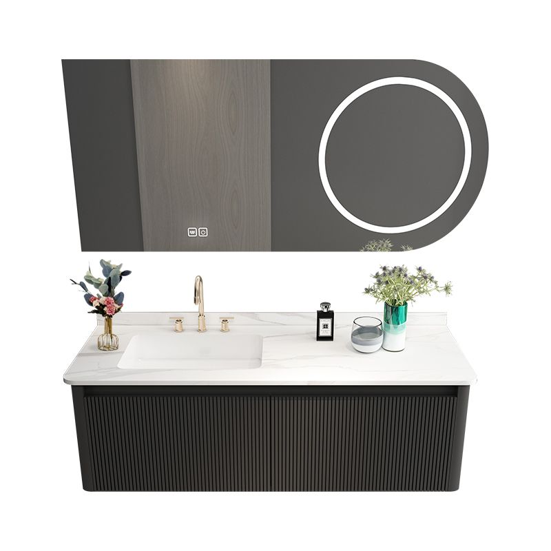 Gorgeous Black Sink Vanity Wooden Wall-Mounted Bathroom Vanity Cabinet with Mirror Clearhalo 'Bathroom Remodel & Bathroom Fixtures' 'Bathroom Vanities' 'bathroom_vanities' 'Home Improvement' 'home_improvement' 'home_improvement_bathroom_vanities' 1200x1200_83bec9ad-949c-4bac-a19c-50c7ee3a3ba3