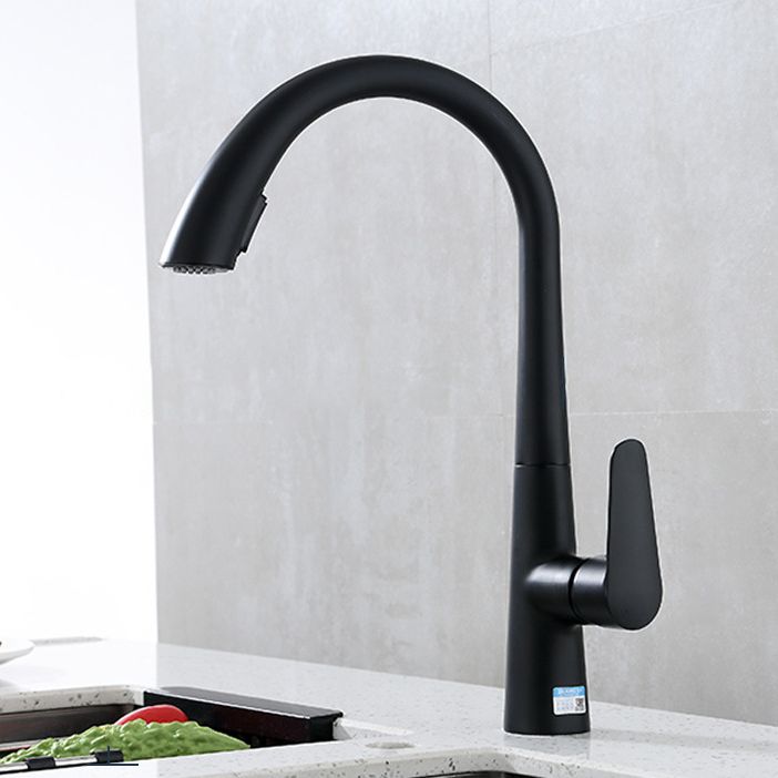 Modern Bar Faucet Brass Pulldown Sprayer Swivel Spout Lever Handles Kitchen Faucet Clearhalo 'Home Improvement' 'home_improvement' 'home_improvement_kitchen_faucets' 'Kitchen Faucets' 'Kitchen Remodel & Kitchen Fixtures' 'Kitchen Sinks & Faucet Components' 'kitchen_faucets' 1200x1200_83c7ef12-ef8e-429c-a2ff-39c1d75ae325