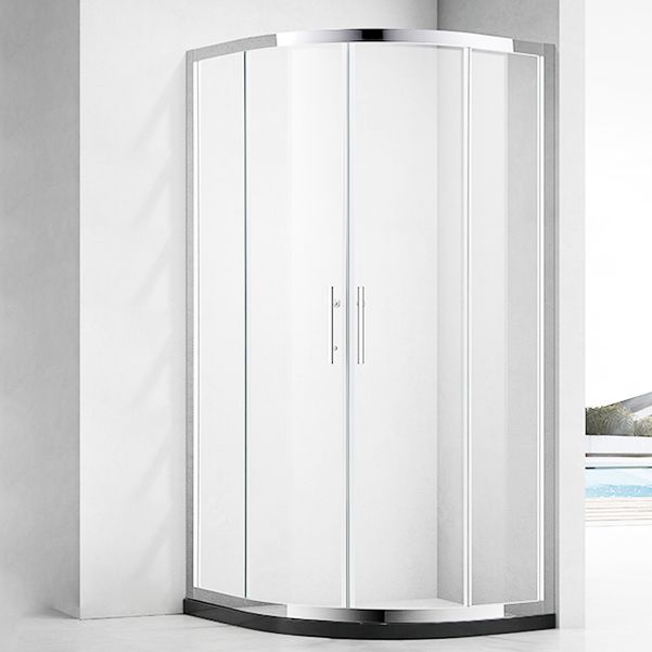 Semi Frameless Shower Door Tempered Double Sliding Shower Bath Door Clearhalo 'Bathroom Remodel & Bathroom Fixtures' 'Home Improvement' 'home_improvement' 'home_improvement_shower_tub_doors' 'Shower and Tub Doors' 'shower_tub_doors' 'Showers & Bathtubs' 1200x1200_83caba5b-0d2a-411a-b051-5a49f08dbe09