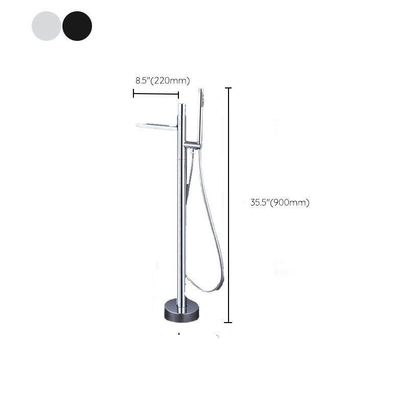 Bathroom Faucet Floor Standing Handheld Shower Head Rod Handle Faucet Clearhalo 'Bathroom Remodel & Bathroom Fixtures' 'Bathtub Faucets' 'bathtub_faucets' 'Home Improvement' 'home_improvement' 'home_improvement_bathtub_faucets' 1200x1200_83ce6ce2-4254-4090-b655-3fe7b79df330