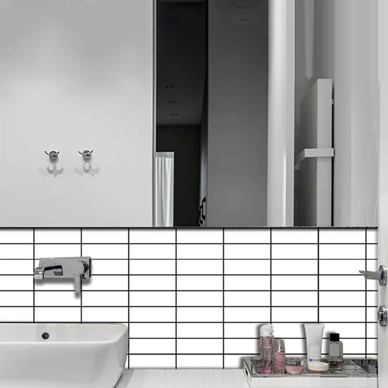Tile-Peel & Stick Rectangle White Plastic Waterproof Tile-Peel & Stick for Shower 10 Pack Clearhalo 'Flooring 'Home Improvement' 'home_improvement' 'home_improvement_peel_stick_blacksplash' 'Peel & Stick Backsplash Tile' 'peel_stick_blacksplash' 'Walls & Ceilings' Walls and Ceiling' 1200x1200_83ef1cab-d2da-40be-a5ea-15f6baf292dc