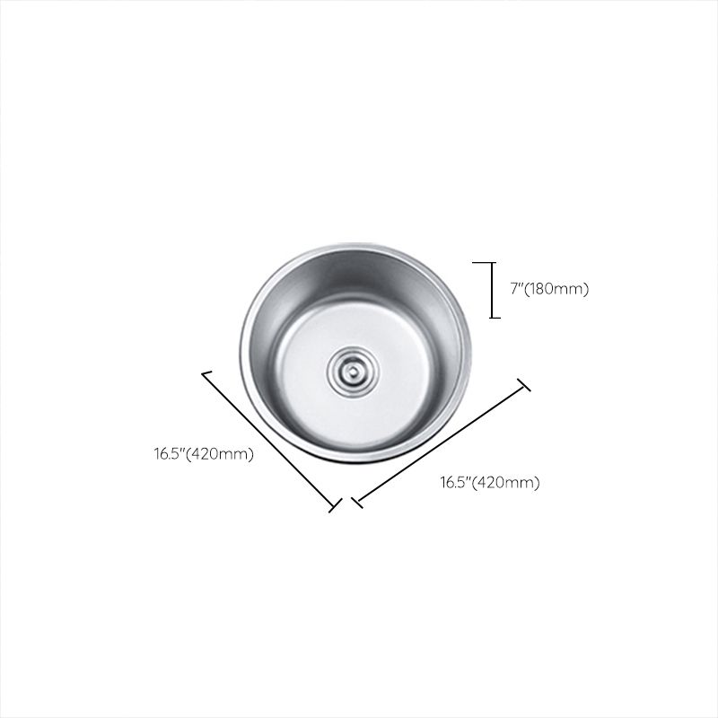 Round Single Bowl Kitchen Sink Stainless Steel Sink with Drain Strainer Kit Clearhalo 'Home Improvement' 'home_improvement' 'home_improvement_kitchen_sinks' 'Kitchen Remodel & Kitchen Fixtures' 'Kitchen Sinks & Faucet Components' 'Kitchen Sinks' 'kitchen_sinks' 1200x1200_84063ba7-9052-4632-a7e3-31b28c8c42f8
