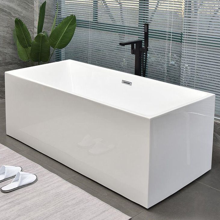 Acrylic Center Bath Stand Alone Soaking Rectangular Modern Bathtub Clearhalo 'Bathroom Remodel & Bathroom Fixtures' 'Bathtubs' 'Home Improvement' 'home_improvement' 'home_improvement_bathtubs' 'Showers & Bathtubs' 1200x1200_840dde75-a2b6-424a-a1f7-b36eca579438