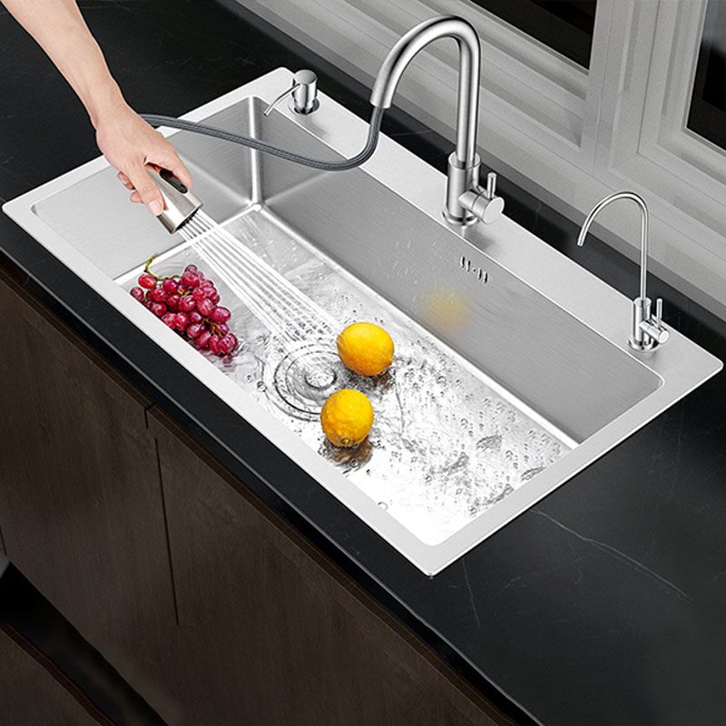 Classic Style Kitchen Sink Stainless Steel 3 Holes Kitchen Sink with Drain Strainer Kit Clearhalo 'Home Improvement' 'home_improvement' 'home_improvement_kitchen_sinks' 'Kitchen Remodel & Kitchen Fixtures' 'Kitchen Sinks & Faucet Components' 'Kitchen Sinks' 'kitchen_sinks' 1200x1200_840e82e8-0174-4eea-86ea-3a8263db3dc8
