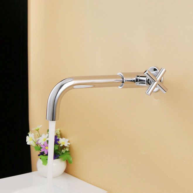 Wall Mounted Faucets Single Cross Handle Faucet for Bathroom Clearhalo 'Bathroom Remodel & Bathroom Fixtures' 'Bathroom Sink Faucets' 'Bathroom Sinks & Faucet Components' 'bathroom_sink_faucets' 'Home Improvement' 'home_improvement' 'home_improvement_bathroom_sink_faucets' 1200x1200_841d7730-aa14-4475-b367-32946dd1a7b1