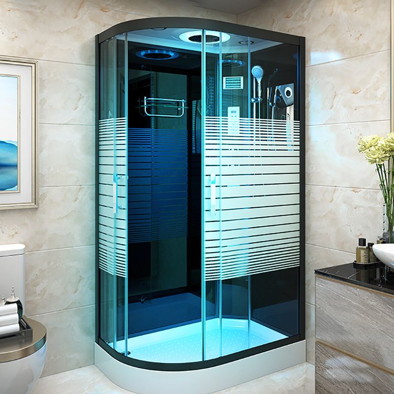 Clear Tempered Glass Shower Stall Framed Rounded Shower Stall with Base Kit Clearhalo 'Bathroom Remodel & Bathroom Fixtures' 'Home Improvement' 'home_improvement' 'home_improvement_shower_stalls_enclosures' 'Shower Stalls & Enclosures' 'shower_stalls_enclosures' 'Showers & Bathtubs' 1200x1200_842c02c0-03fa-423c-93bc-2be1372df2e6