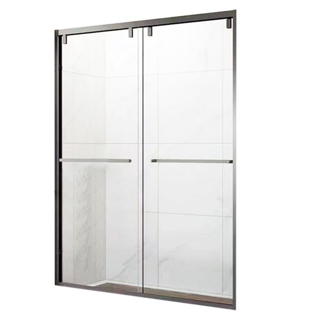Narrow Frame Bathroom Tempered Glass Door, Double Sliding Shower Door Clearhalo 'Bathroom Remodel & Bathroom Fixtures' 'Home Improvement' 'home_improvement' 'home_improvement_shower_tub_doors' 'Shower and Tub Doors' 'shower_tub_doors' 'Showers & Bathtubs' 1200x1200_843434ad-e359-4adb-aef1-da6fca67f26a