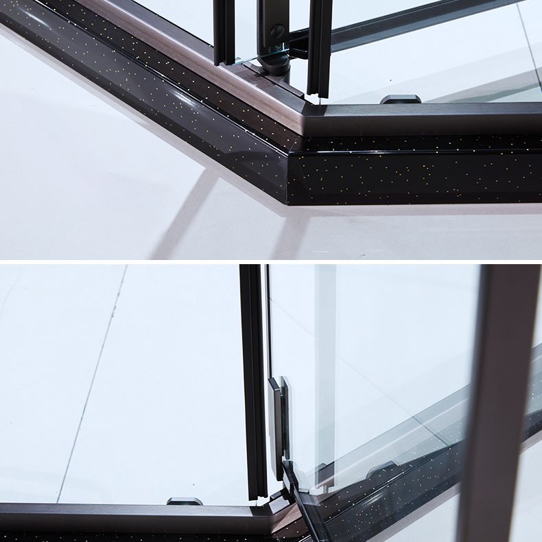 Framed Pivot Shower Enclosure Clear Matt Black Shower Enclosure Clearhalo 'Bathroom Remodel & Bathroom Fixtures' 'Home Improvement' 'home_improvement' 'home_improvement_shower_stalls_enclosures' 'Shower Stalls & Enclosures' 'shower_stalls_enclosures' 'Showers & Bathtubs' 1200x1200_8444b02e-9e94-45e9-b9db-2c038b6596ff