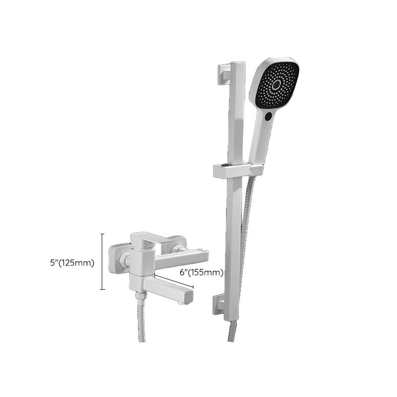 White Bath Faucet Trim Single Lever Handle Swivel Spout Wall-Mounted Handshower Tub Filler Clearhalo 'Bathroom Remodel & Bathroom Fixtures' 'Bathtub Faucets' 'bathtub_faucets' 'Home Improvement' 'home_improvement' 'home_improvement_bathtub_faucets' 1200x1200_844ac57e-85f3-49c2-936b-59f262bba6c2