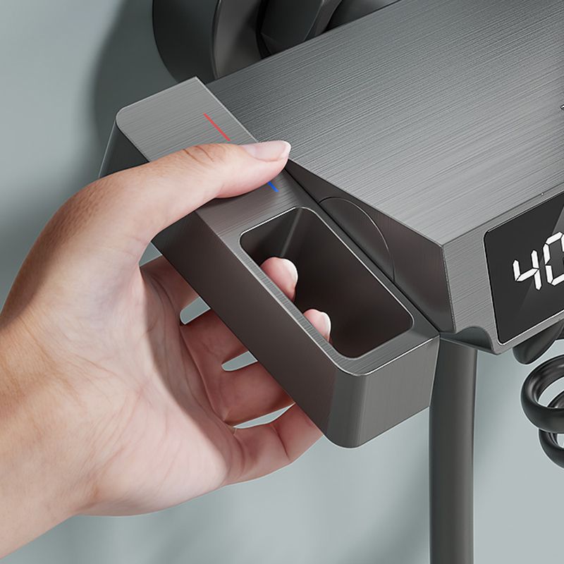 Digital Display Shower System Brass 2 Shower Heads Shower Set Clearhalo 'Bathroom Remodel & Bathroom Fixtures' 'Home Improvement' 'home_improvement' 'home_improvement_shower_faucets' 'Shower Faucets & Systems' 'shower_faucets' 'Showers & Bathtubs Plumbing' 'Showers & Bathtubs' 1200x1200_845504f4-8ac9-402a-82cc-d90e9437da45