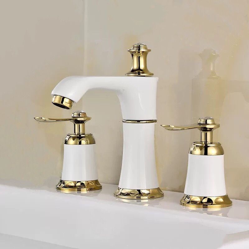 Glam Style Faucet Widespread Sink Faucet with 2 Handles and 3 Holes Clearhalo 'Bathroom Remodel & Bathroom Fixtures' 'Bathroom Sink Faucets' 'Bathroom Sinks & Faucet Components' 'bathroom_sink_faucets' 'Home Improvement' 'home_improvement' 'home_improvement_bathroom_sink_faucets' 1200x1200_846995ff-50a3-4e32-955d-e1f7bceda4d0