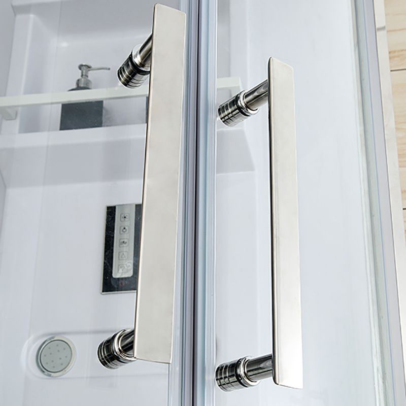 Framed Stainless Steel Tub & Shower Kit Rounded Clear Shower Stall Clearhalo 'Bathroom Remodel & Bathroom Fixtures' 'Home Improvement' 'home_improvement' 'home_improvement_shower_stalls_enclosures' 'Shower Stalls & Enclosures' 'shower_stalls_enclosures' 'Showers & Bathtubs' 1200x1200_846db43b-35e8-4e8c-b14a-735c01401c61