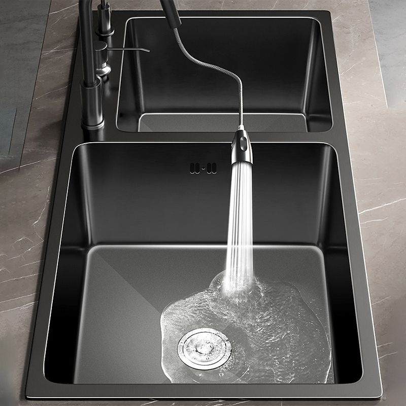 Stainless Steel Double Basin Sink Drop-In Kitchen Sink with Drain Assembly Clearhalo 'Home Improvement' 'home_improvement' 'home_improvement_kitchen_sinks' 'Kitchen Remodel & Kitchen Fixtures' 'Kitchen Sinks & Faucet Components' 'Kitchen Sinks' 'kitchen_sinks' 1200x1200_84a1897c-ec3e-4124-a395-88aef4102e09