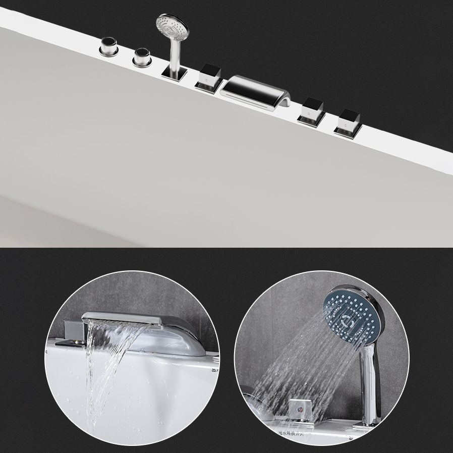 Modern Rectangular Acrylic Bathtub Stand Alone Soaking White Bath Clearhalo 'Bathroom Remodel & Bathroom Fixtures' 'Bathtubs' 'Home Improvement' 'home_improvement' 'home_improvement_bathtubs' 'Showers & Bathtubs' 1200x1200_84a7be12-3c20-4c9a-8f64-8f431aec81ad