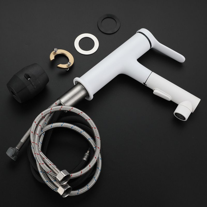 Modern Pull-Out Vessel Bathroom Faucet Brass 1 Handle Basin Faucet with Water Hose Clearhalo 'Bathroom Remodel & Bathroom Fixtures' 'Bathroom Sink Faucets' 'Bathroom Sinks & Faucet Components' 'bathroom_sink_faucets' 'Home Improvement' 'home_improvement' 'home_improvement_bathroom_sink_faucets' 1200x1200_84b78ce8-e7f0-4c93-8afc-9daa28444fa6