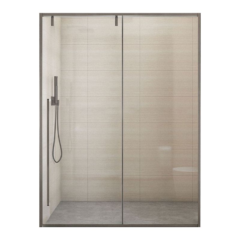 Semi Frameless Single Move Thickened Tempered Glass Shower Door Clearhalo 'Bathroom Remodel & Bathroom Fixtures' 'Home Improvement' 'home_improvement' 'home_improvement_shower_tub_doors' 'Shower and Tub Doors' 'shower_tub_doors' 'Showers & Bathtubs' 1200x1200_84be6b52-badb-432c-bae5-c6126f78037a
